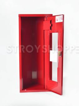 Шкаф для огнетушителя ШПО-107УОК угловой открытый красный