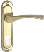Дверная ручка на планке MSM мод. 405R PB (золото) под цилиндр