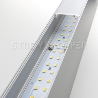 Линейный светодиодный накладной двусторонний светильник 53см 20Вт 4200К матовое серебро 101-100-40-5