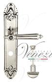 Дверная ручка Venezia на планке PL90 мод. Castello (натур. серебро + чернение) сантехн