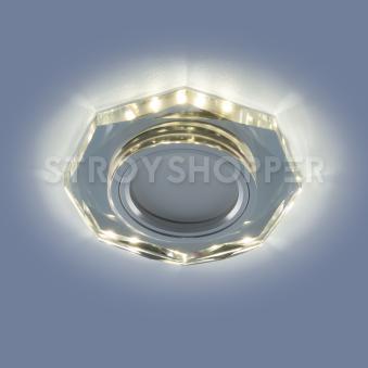 Встраиваемый точечный светильник со светодиодной подсветкой 2226 MR16 SL зеркальный/серебро