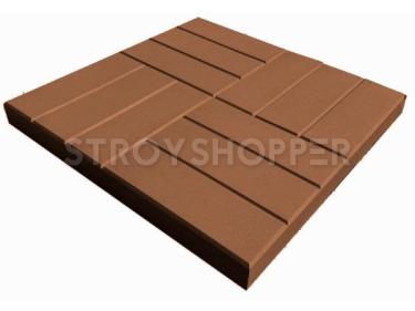 Тротуарная плитка 12 кирпичей коричневый